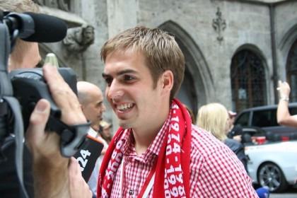 Philipp Lahm bei der Meisterfeier 2010 (Foto: muenchenblogger)