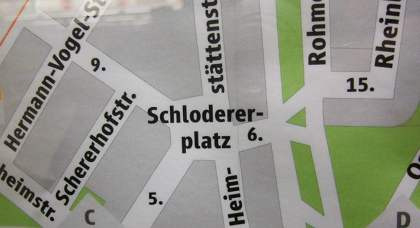 Der Schlodererplatz: welch Name! (Foto: muenchenblogger)