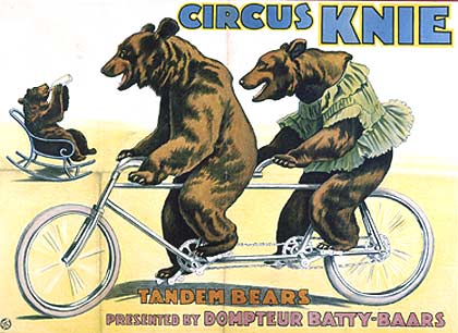 Tandembären beim Circus Knie um 1925 